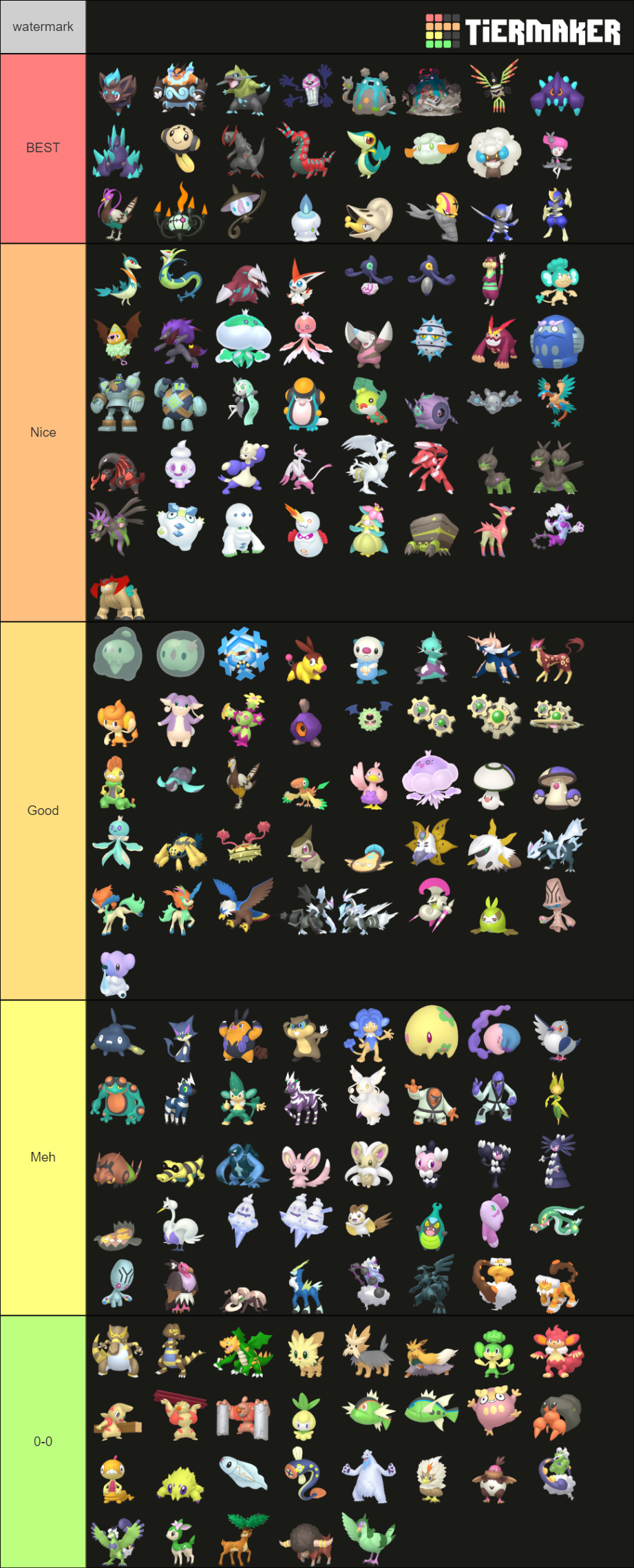 Pokemon Gen 5 Shiny Tierlist (Pokemon HOME Sprites) Tier List ...