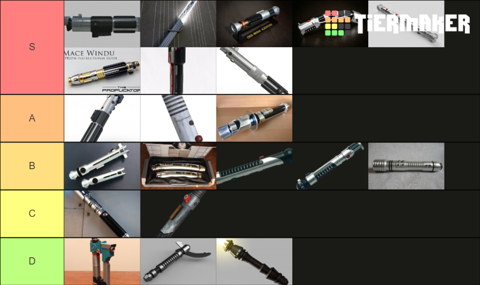 Star Wars Lightsabers 2 Tier List Rankings) TierMaker