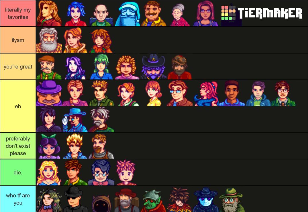 Stardew Valley Characters Tier List (Community Rankings) - TierMaker