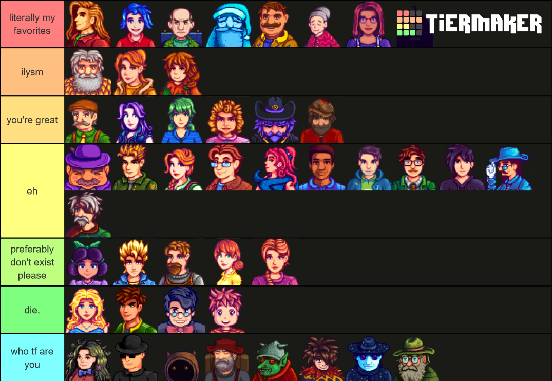 Stardew Valley Characters Tier List (Community Rankings) - TierMaker