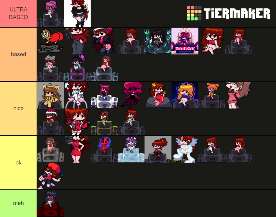 FNF Girlfriend Designs Tier List Rankings) TierMaker