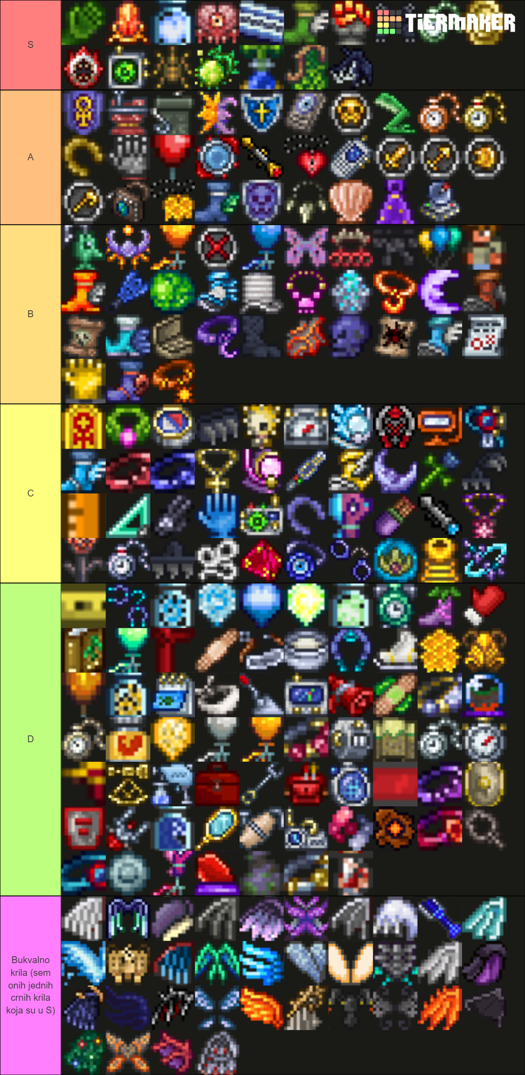 Terraria accessories tier list