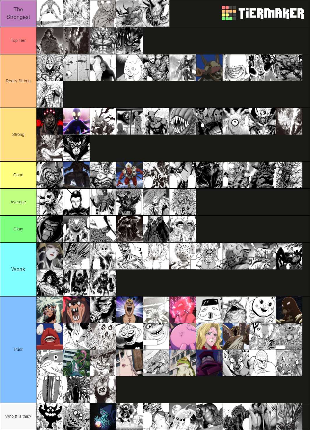 one-punch-man-monster-tier-list-community-rankings-tiermaker