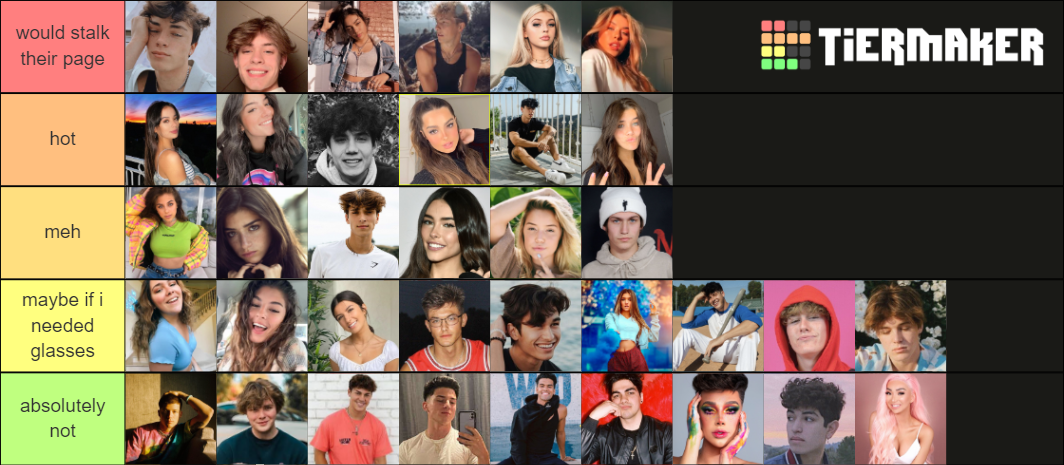 Tiktokers Hot or Not Tier List (Community Rankings) - TierMaker