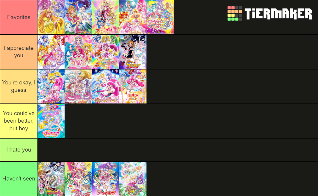 PreCure Anime Tier List (Community Rankings) - TierMaker