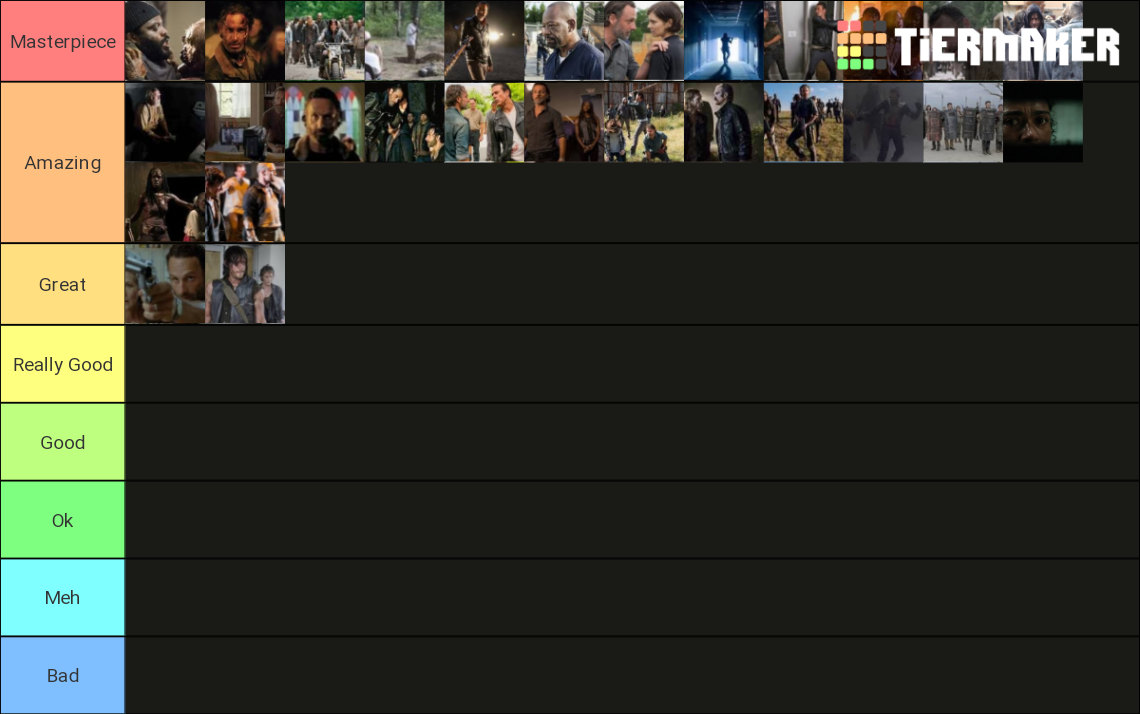 AMC's Walking Dead Episodes Tier List Rankings) TierMaker