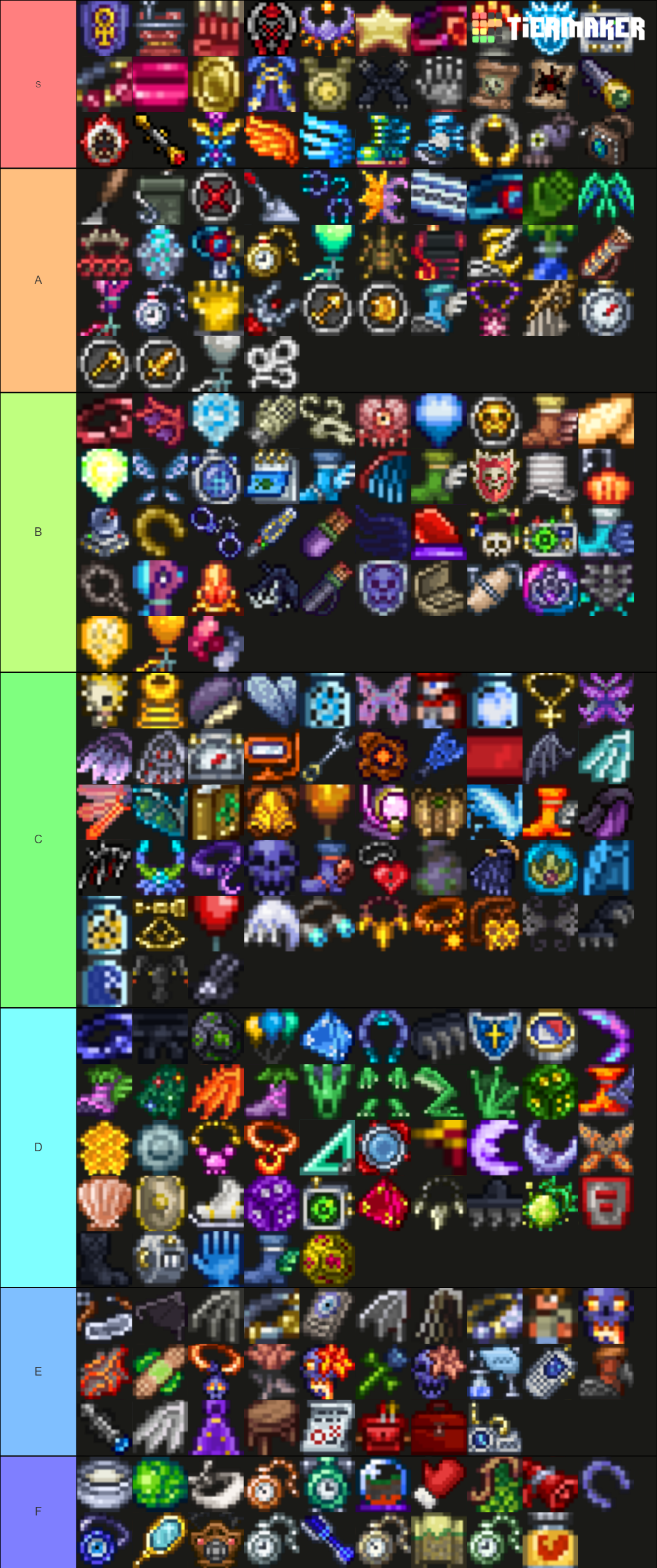 Terraria 1.4.3 Accessories Tier List Rankings) TierMaker
