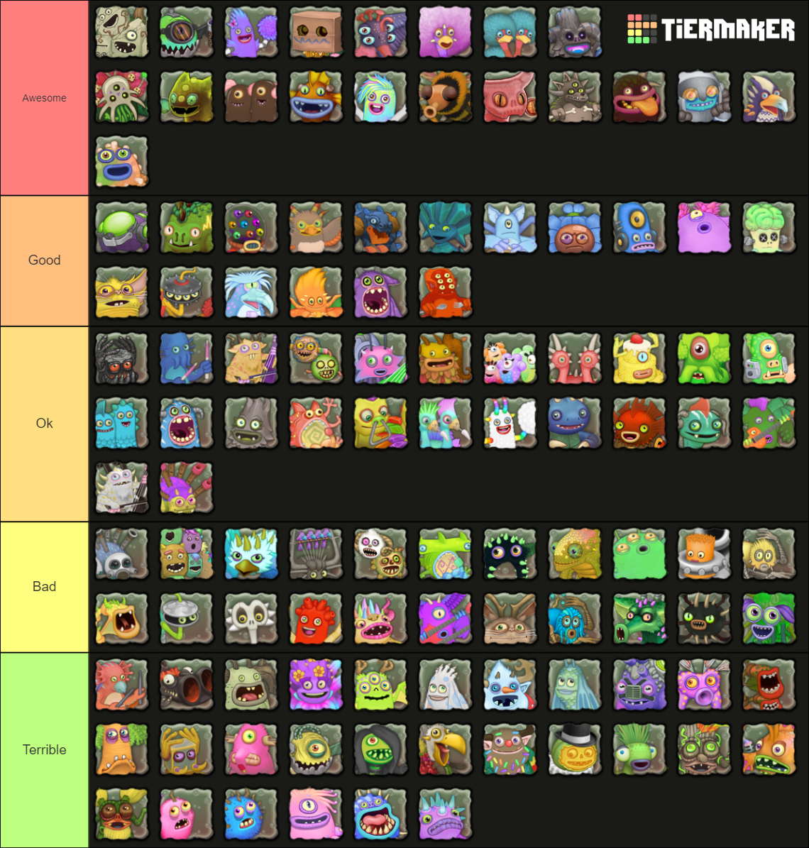 My Singing Monsters Tier List (Community Rankings) - TierMaker