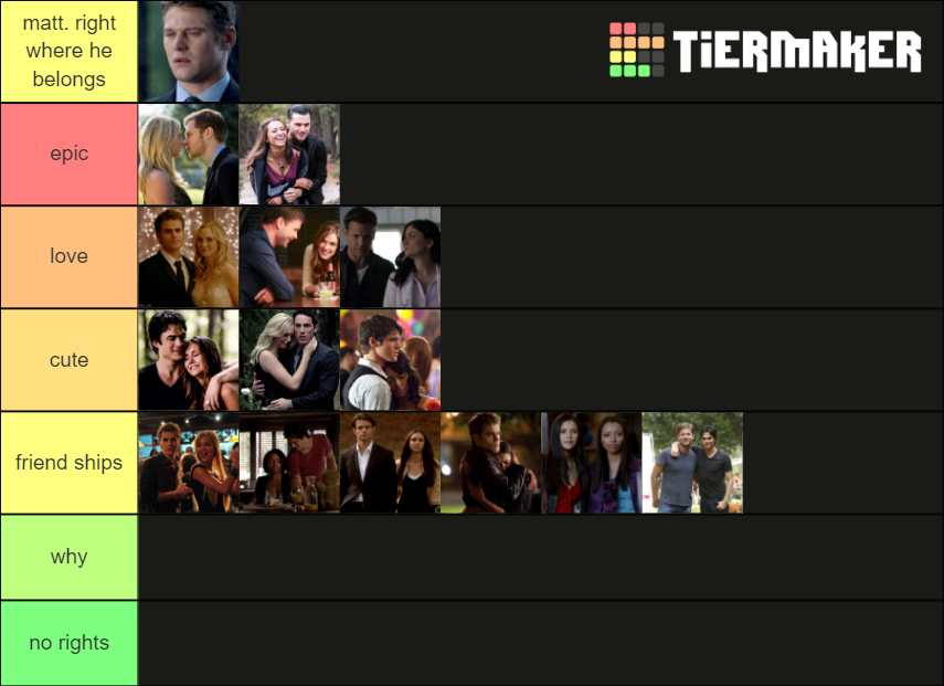 The Vampire Diaries Ship Ranking Tier List Rankings) TierMaker