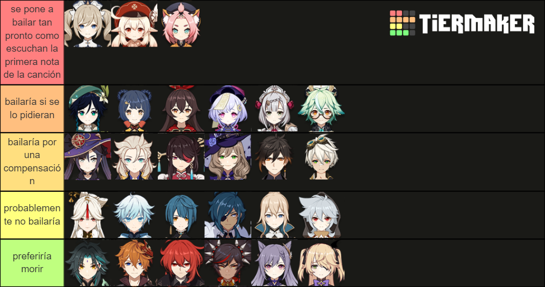 genshin caramelldansen Tier List Rankings) TierMaker