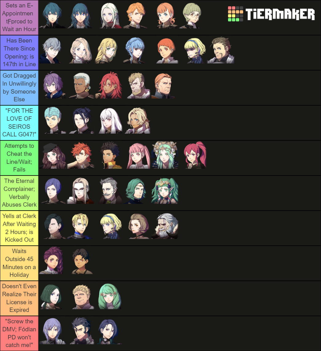 FE3H Characters including DLC Tier List Rankings) TierMaker