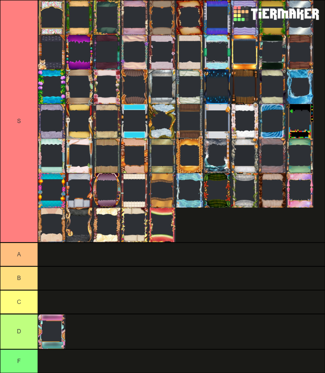 Karuta Bit Frames Tier List Rankings) TierMaker