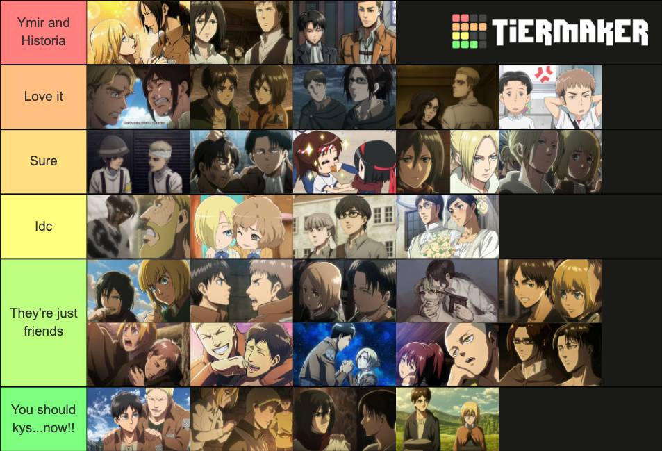 Aot ships list (cool version) Tier List Rankings) TierMaker