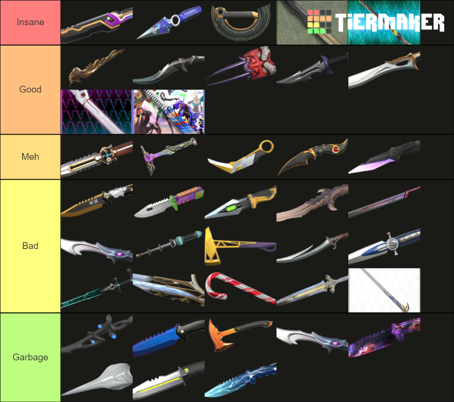 Valorant Knife Skin Tierlist Tier List (Community Rankings) - TierMaker