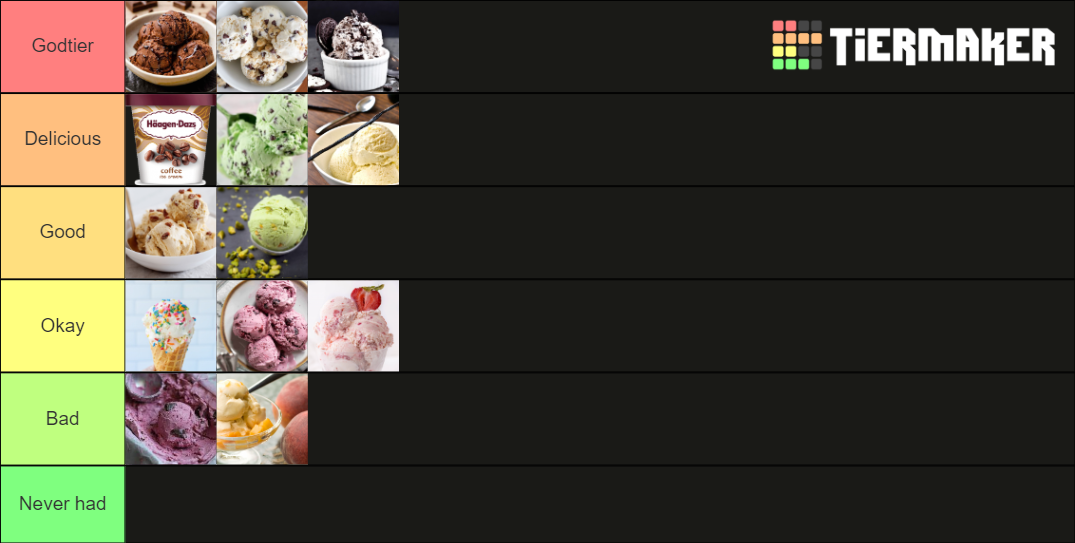 Icecream Flavors Tier List Rankings) TierMaker