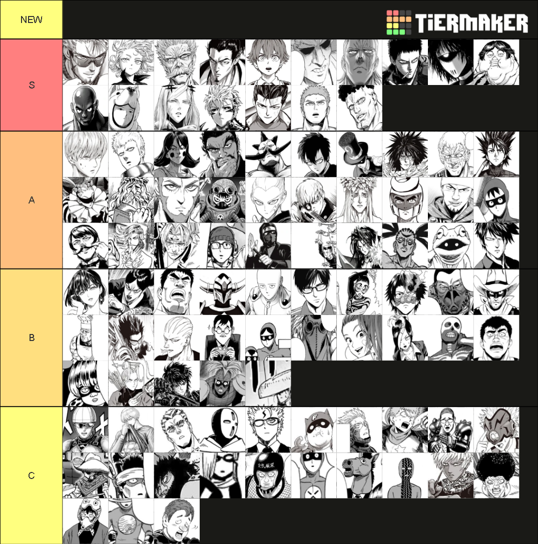 one punch man heroes Tier List Rankings) TierMaker
