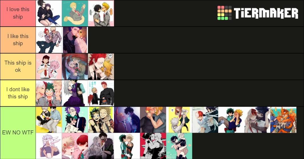 cursed mha ships Tier List (Community Rankings) - TierMaker