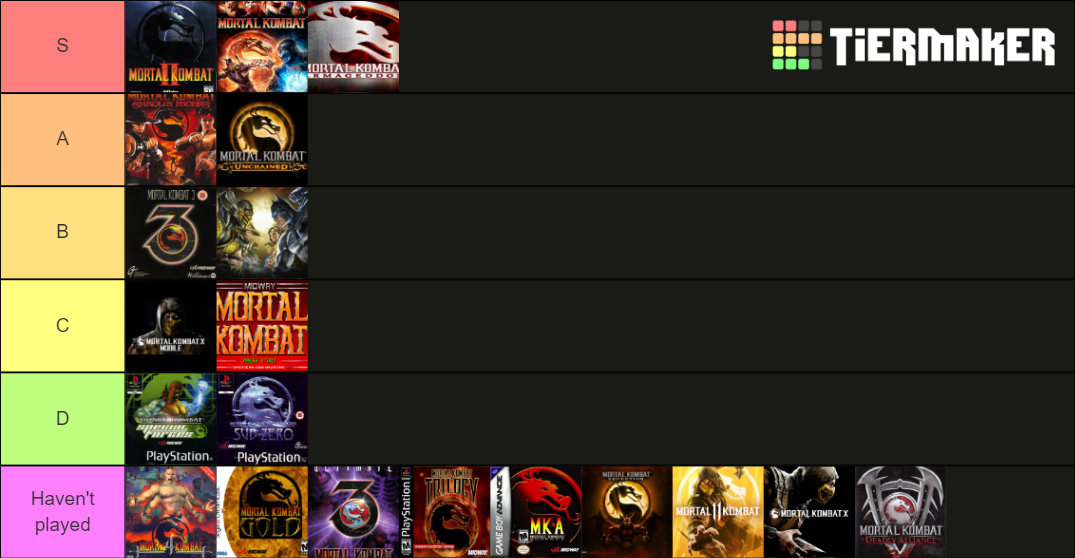 All Mortal Kombat Games Tier List (Community Rankings) - TierMaker