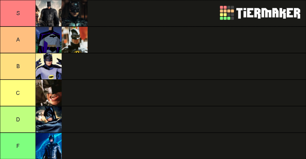 Best Batman Portrayals Tier List Rankings) TierMaker