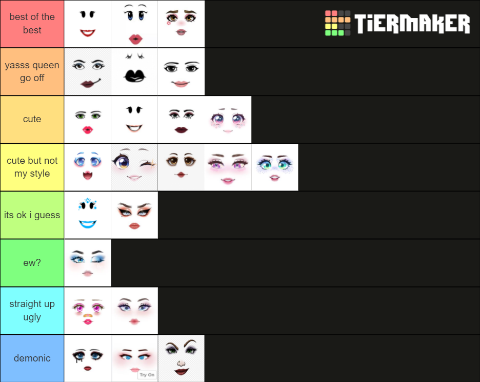 Roblx barbie faces and some other toy code facess Tier List (Community ...