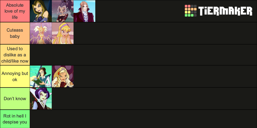 Winx Club Ranking FINAL Tier List (Community Rankings) - TierMaker