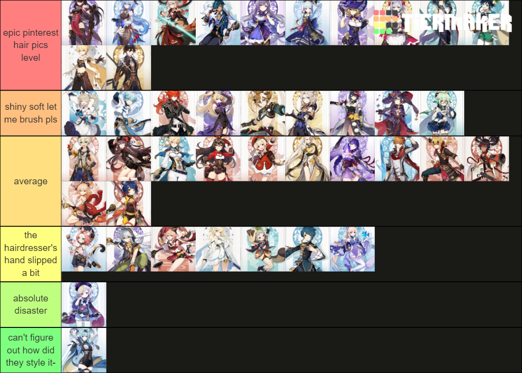 Genshin Hairstyles Tier List (Community Rankings) - TierMaker