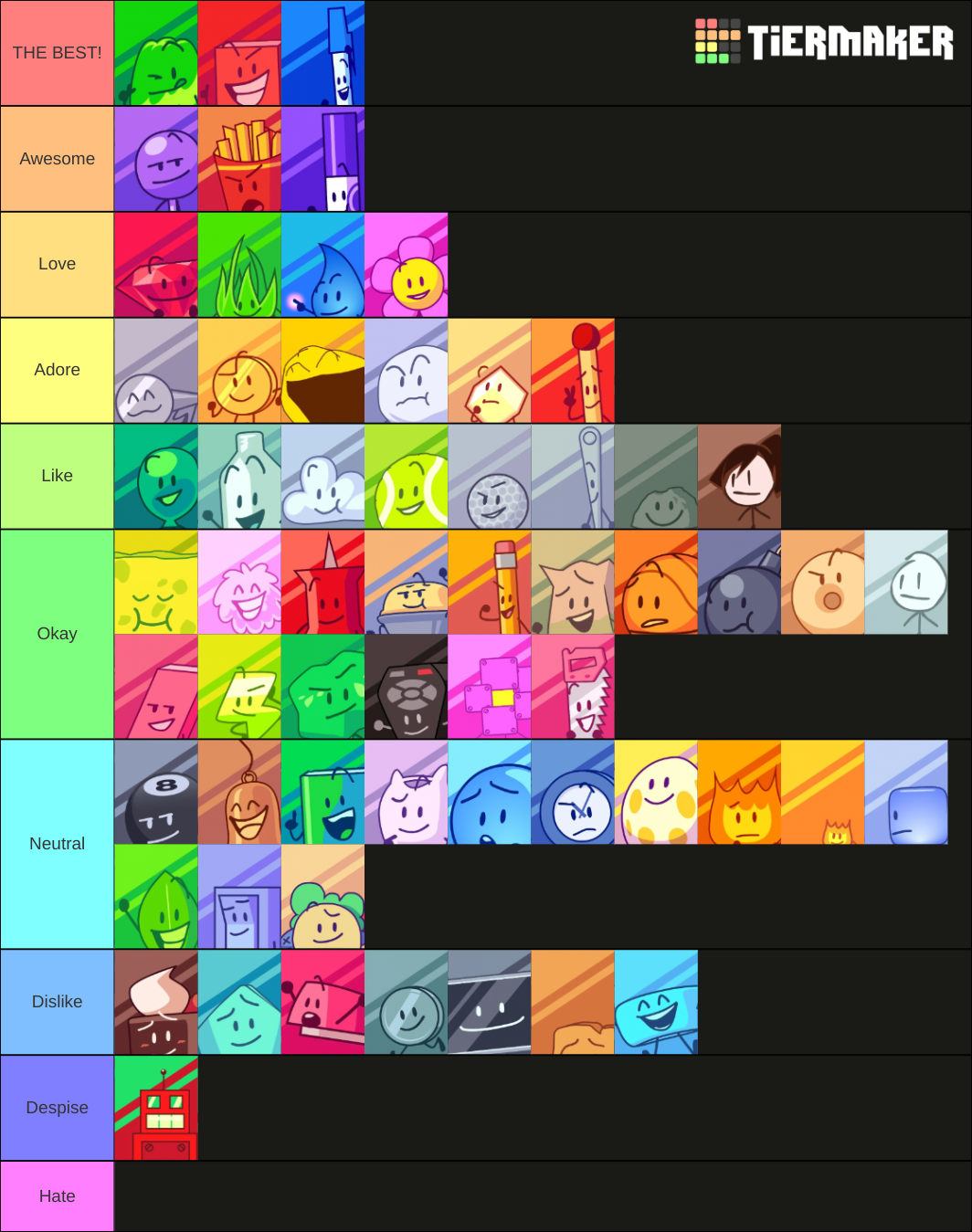 Bfb Tpot (new Icons) Tier List (community Rankings) - Tiermaker