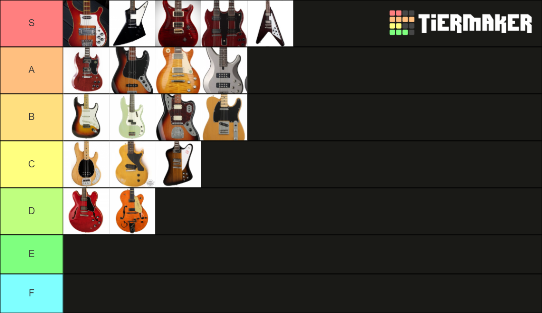 Guitars Tier List Rankings) TierMaker