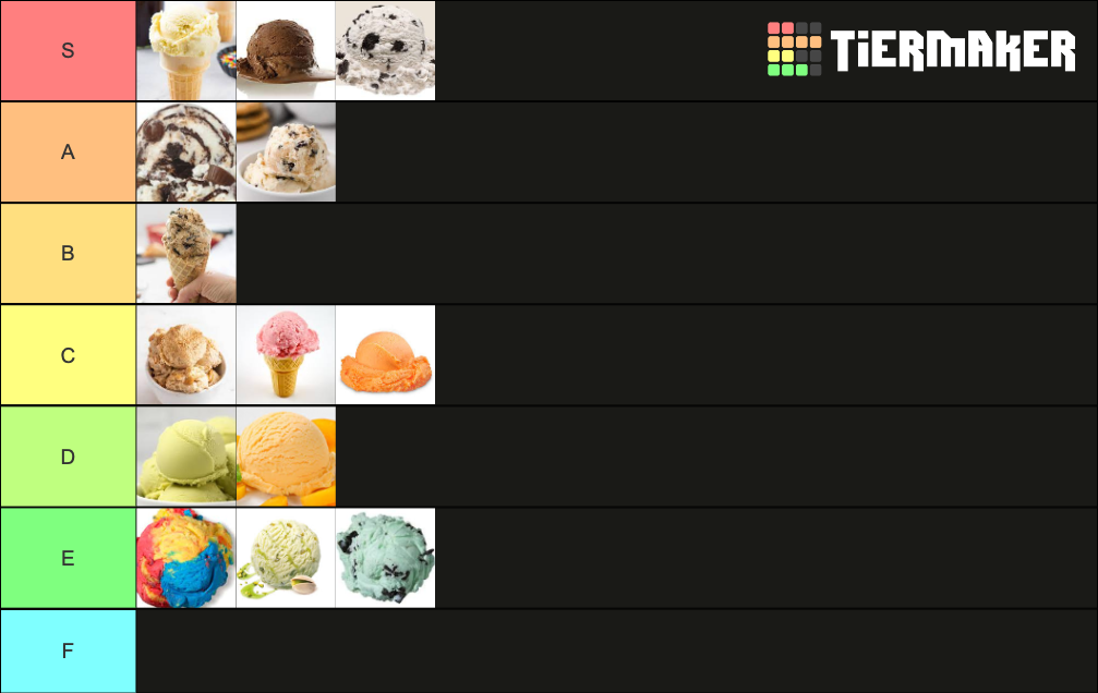 ice cream flavors Tier List Rankings) TierMaker