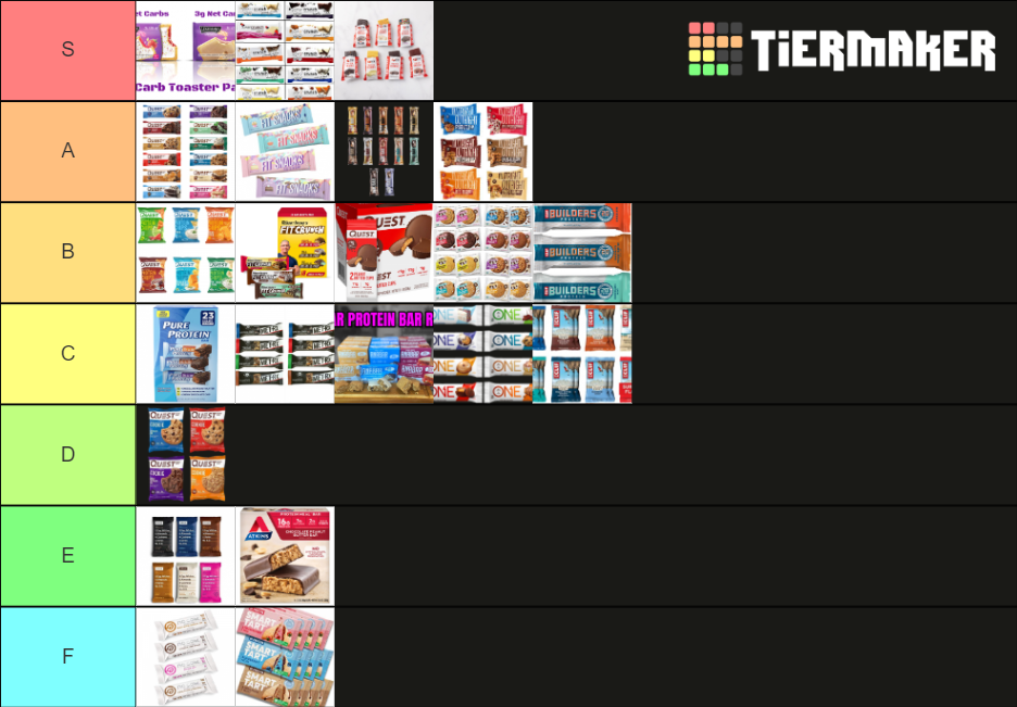 5 start Protein bars Tier List Rankings) TierMaker
