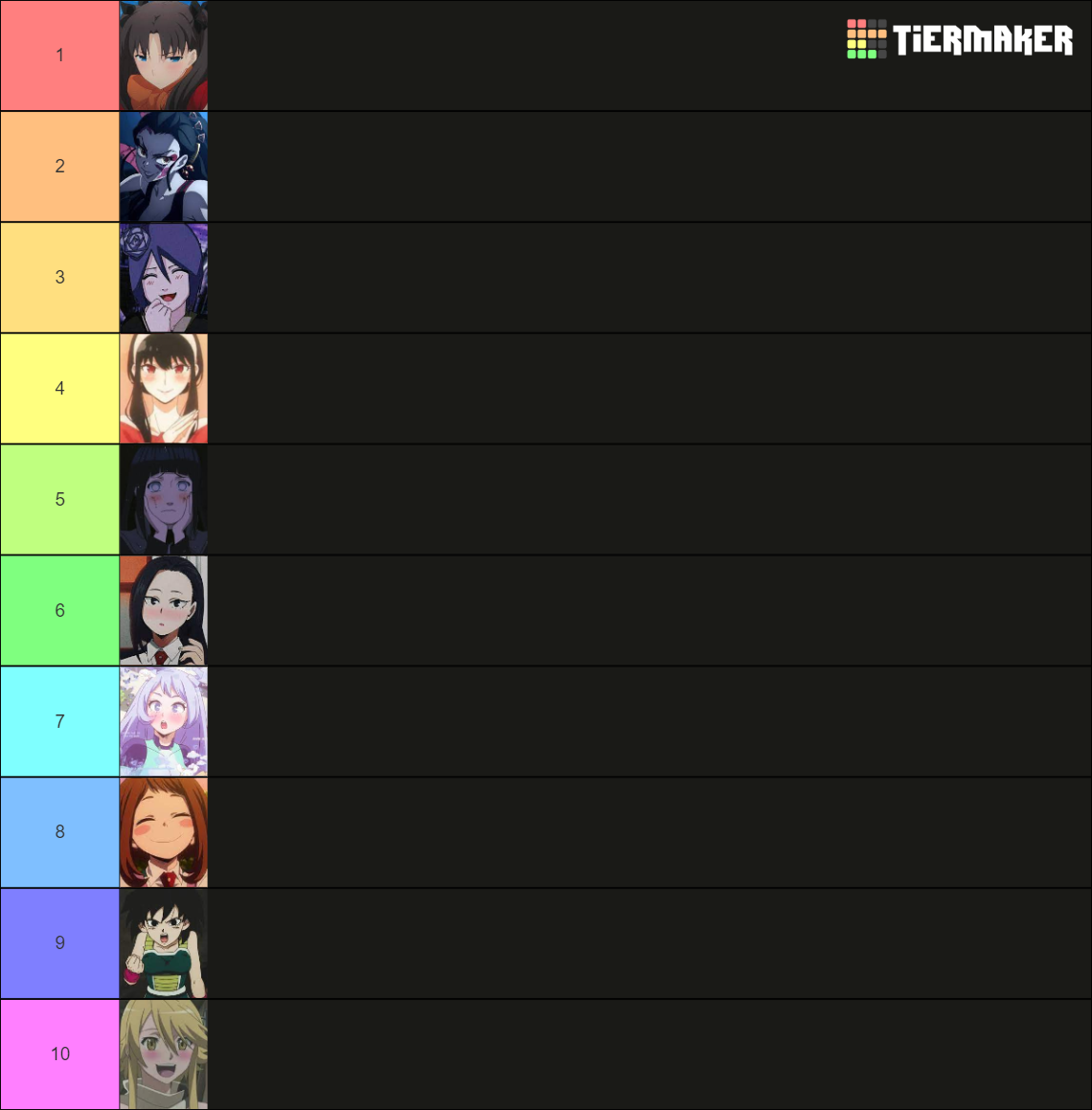 Anime waifu Tier List (Community Rankings) - TierMaker