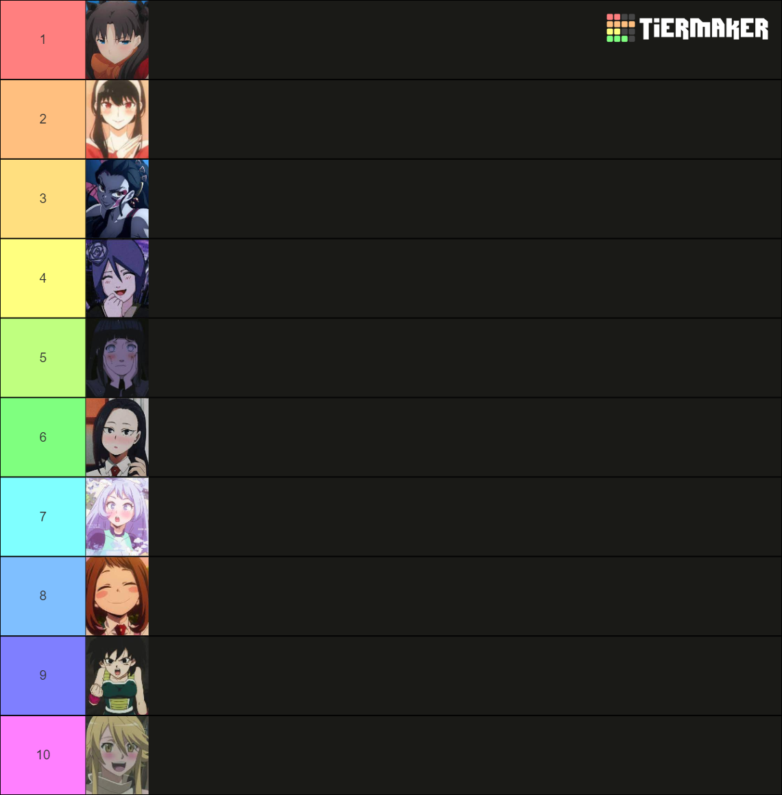 Anime waifu Tier List (Community Rankings) - TierMaker