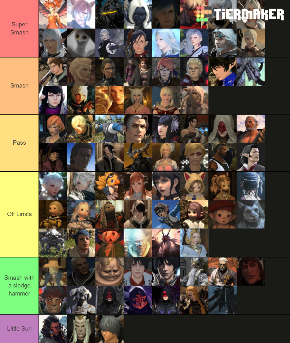 Final fantasy xiv msq character tier list community rankings tiermaker