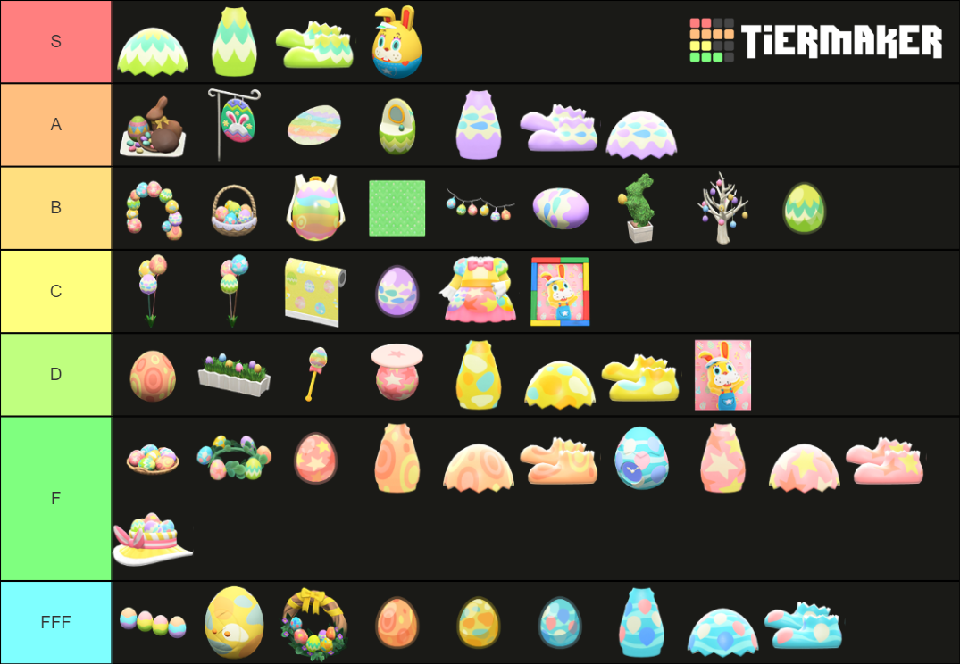 ACNH Bunny Day Set Tier List Rankings) TierMaker