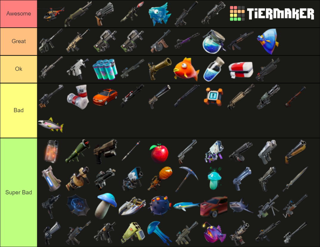 Every Fortnite Gun Item And Vehicle Beta Tier List Community