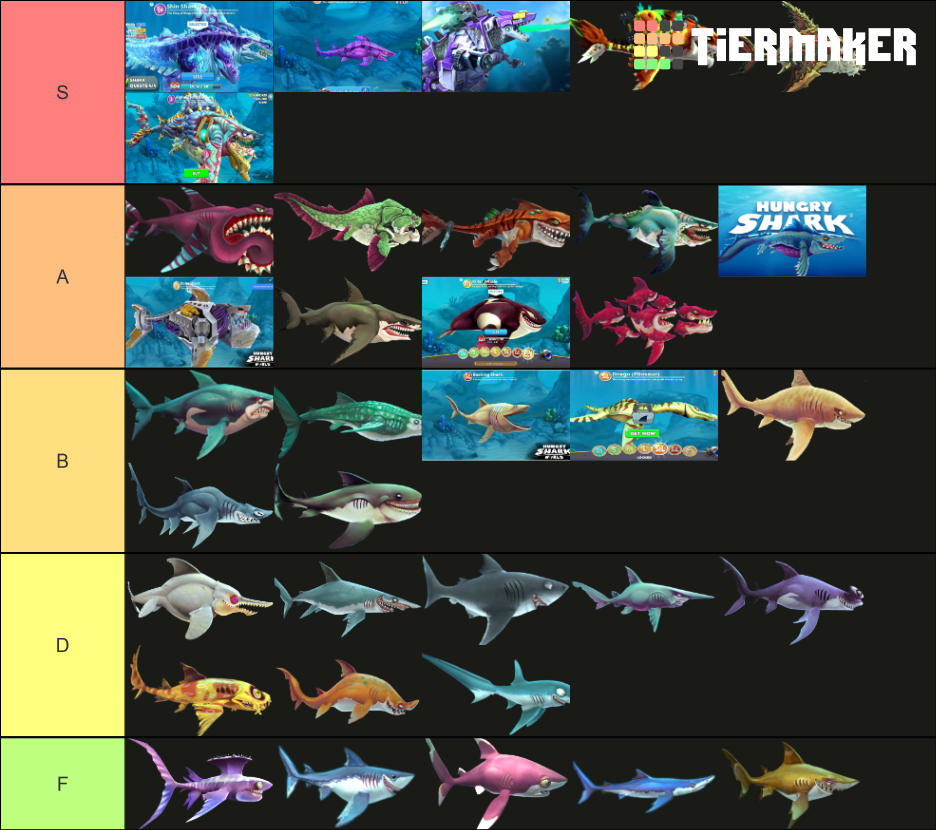 Hungry Shark World Sharks Tier List (Community Rankings) - TierMaker