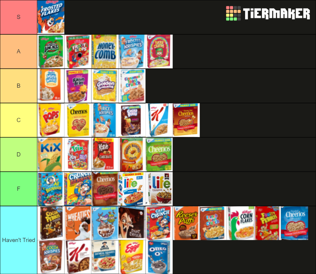 Cereals Tier List Rankings) TierMaker