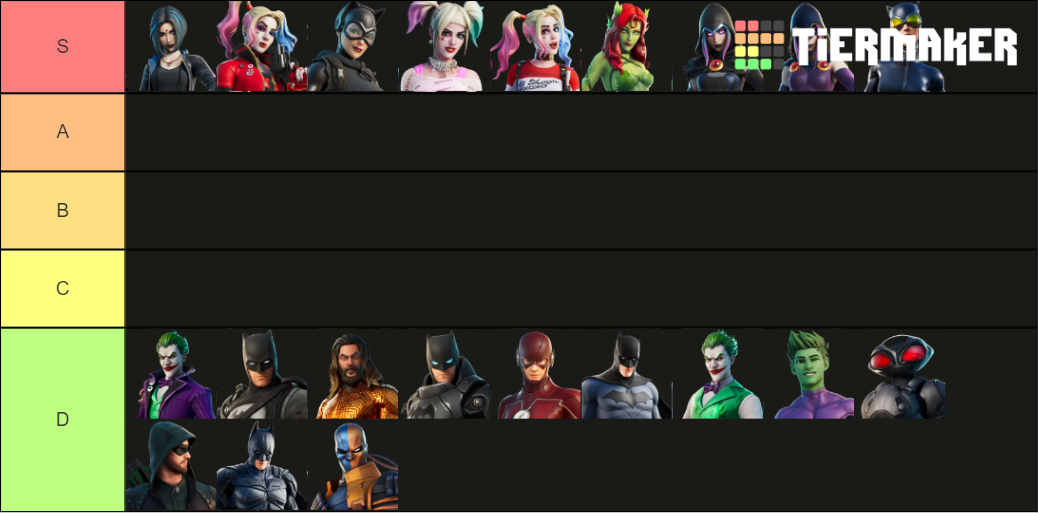 DC Skin Fortnite Tier List Community Rankings TierMaker