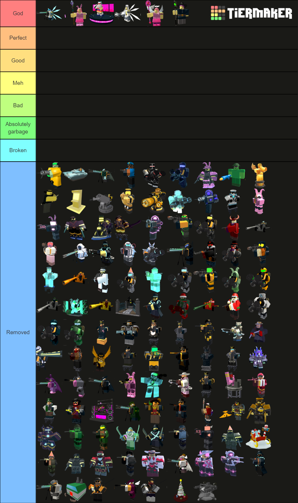 Roblox tds skin Tier List (Community Rankings) - TierMaker