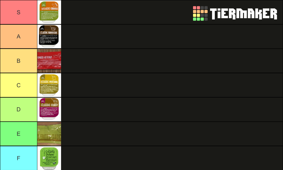 Sauces McDonald's France Tier List Rankings) TierMaker