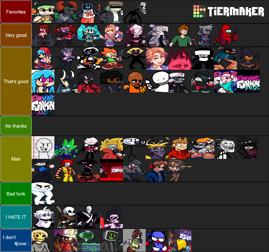 FNF Characters Tier List (Community Rankings) - TierMaker