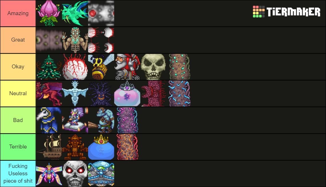 Terraria Boss Ranking Tier List (Community Rankings) - TierMaker