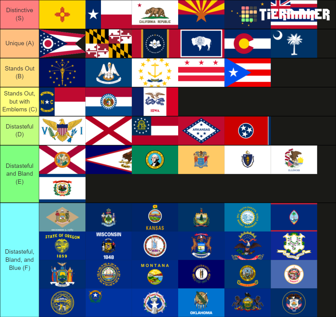 US State Flags Tier List Rankings) TierMaker