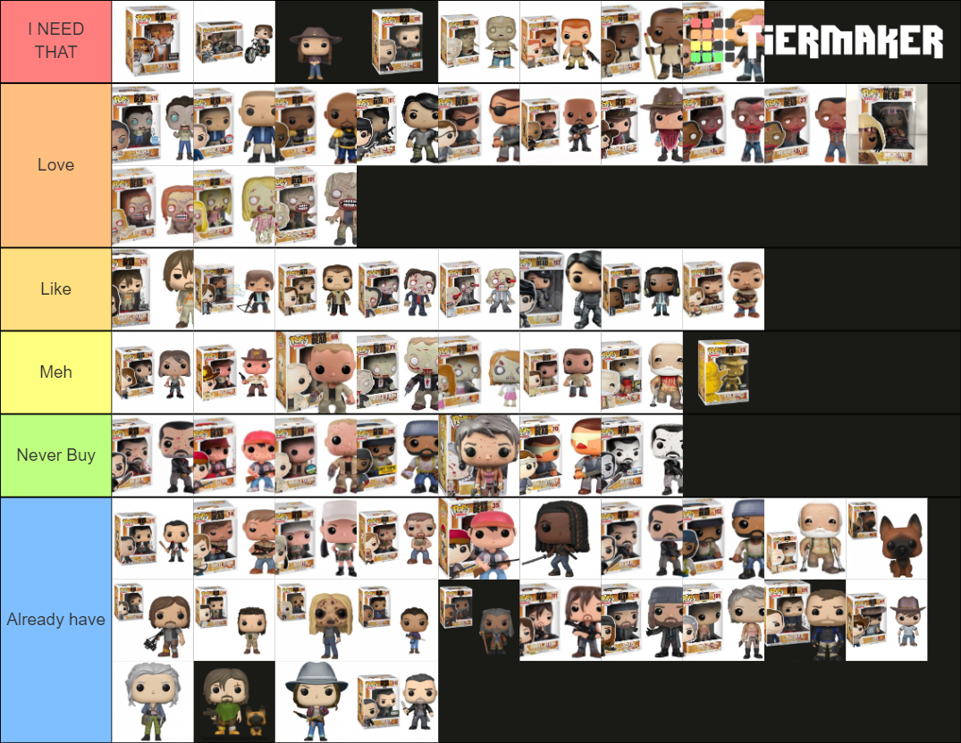 Funko Pops The Walking Dead Tier List Community Rankings TierMaker