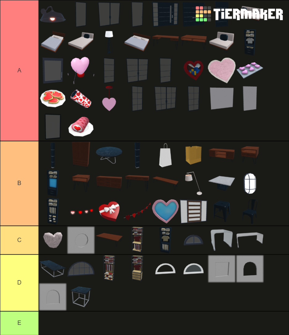 Bloxburg Items Tier List (Community Rankings) - TierMaker