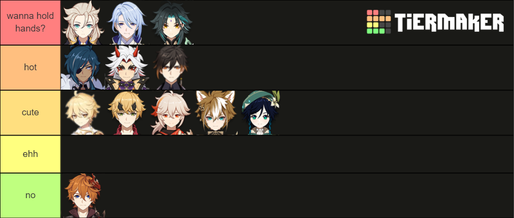 Genshin Impact Husbandos Tier List (community Rankings) - Tiermaker