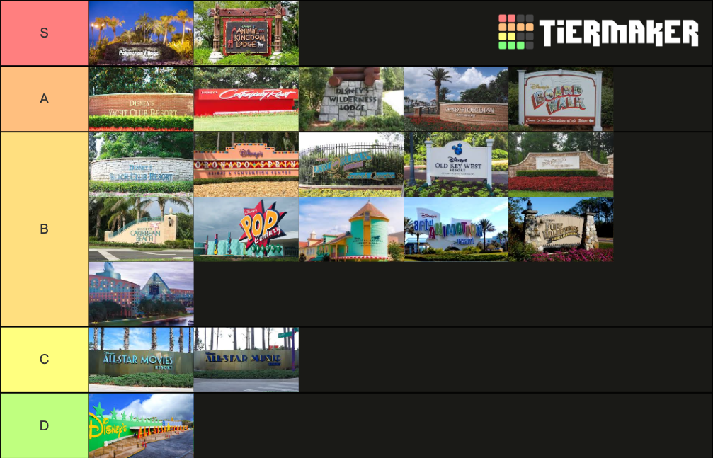 Disney World Tier List 2023