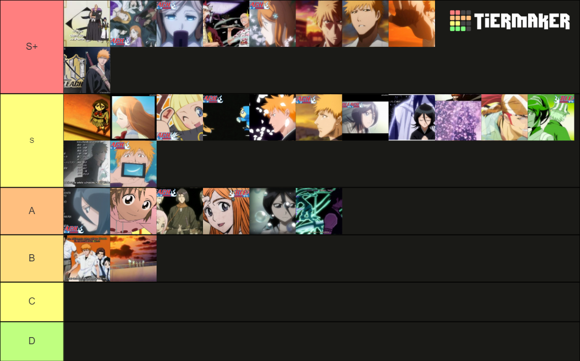 Bleach endings..... 2 Tier List Rankings) TierMaker