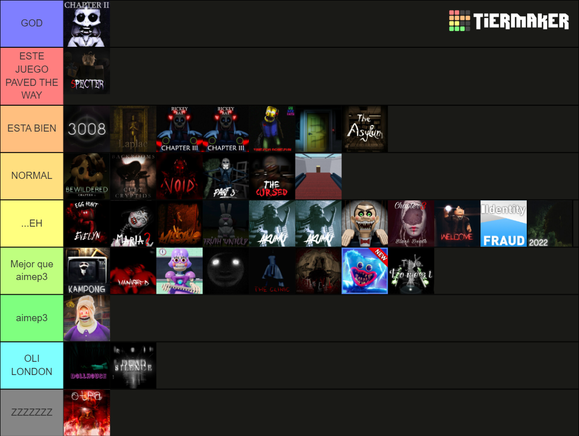 Roblox Horror Games Tier List (Community Rankings) - TierMaker