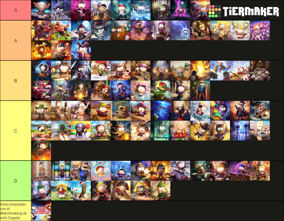 South Park Phone Destroyer Cards Tier List Rankings) TierMaker